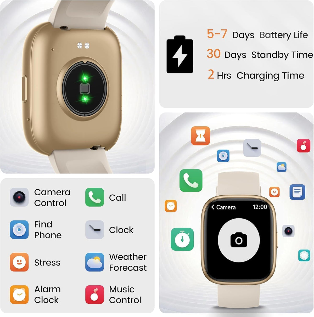 Smart Watch with Alexa Built-in, 1.83" HD Bluetooth Calling Fitness Tracker