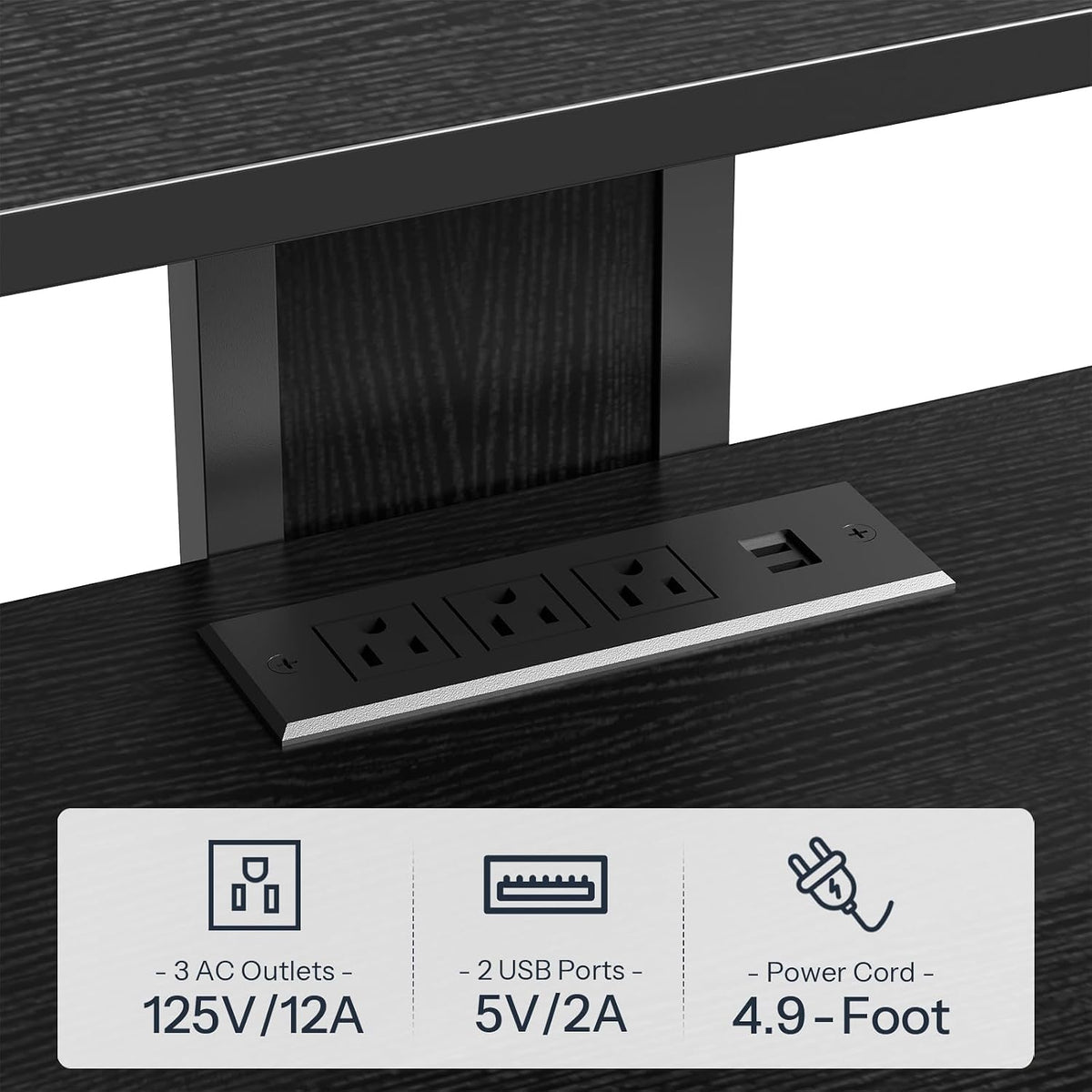 HOOBRO 4-Tier AV Media Stand, Media Console with Charging Station