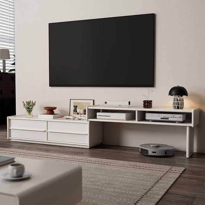 YQJJGL Solid Wood TV Stand for TVs up to 65 Inch, Walnut TV Stand