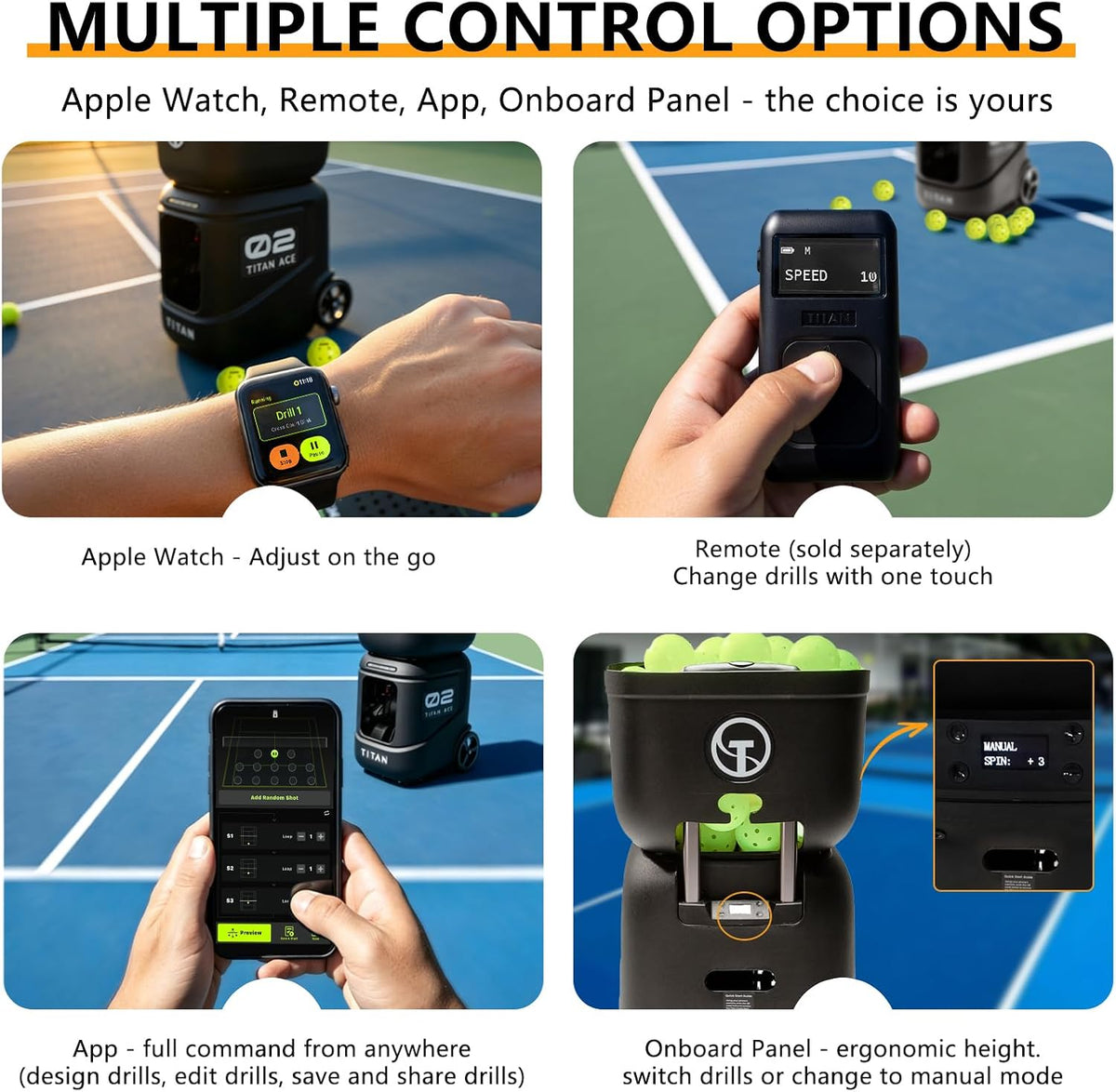 Titan ACE Pickleball Machine with Invertible Hopper | 110-Ball Capacity, Ligh...