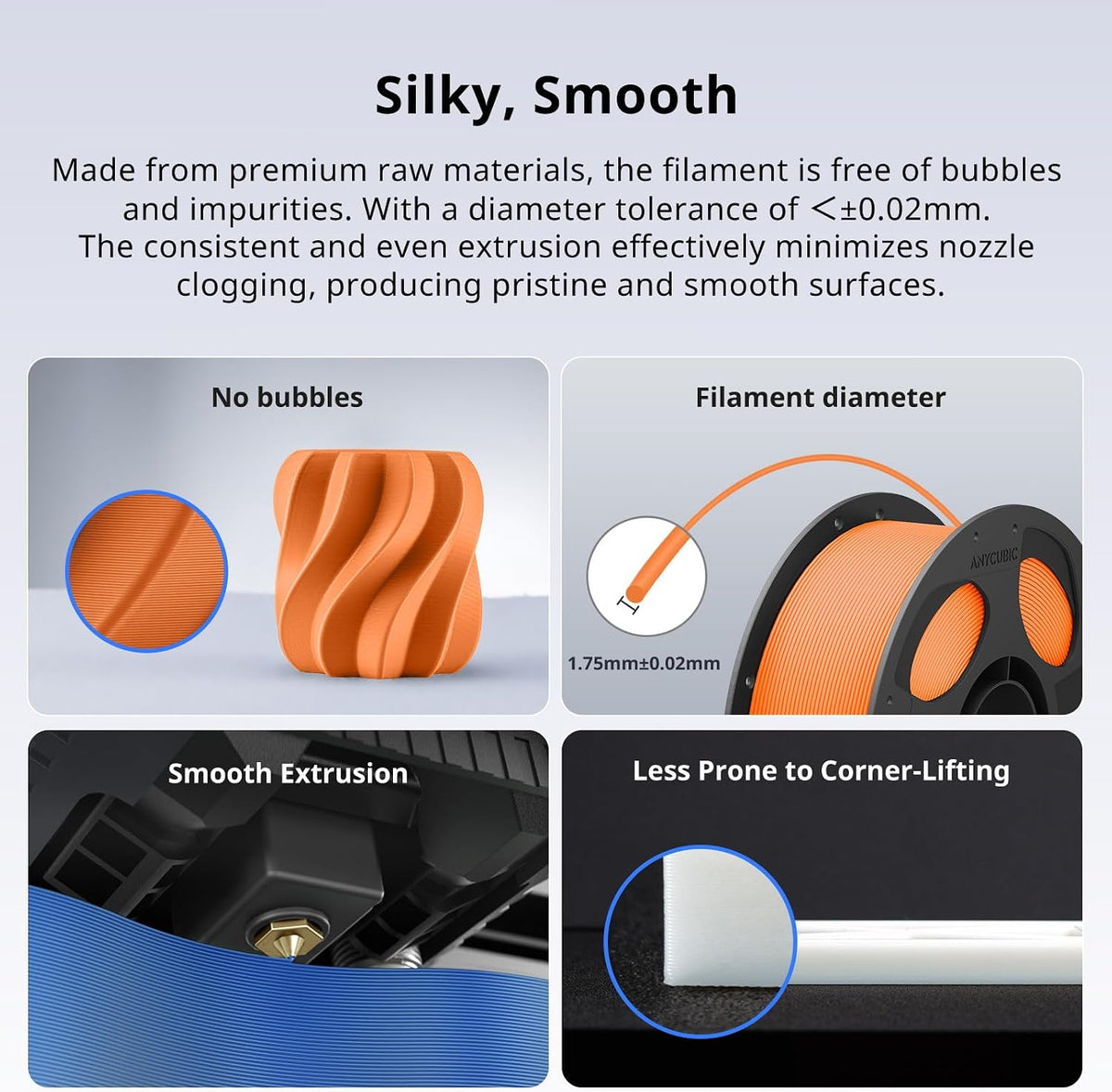 ANYCUBIC PLA Plus (PLA+), 3D Printer Filament 1.75mm Bundle, High Toughness, ...