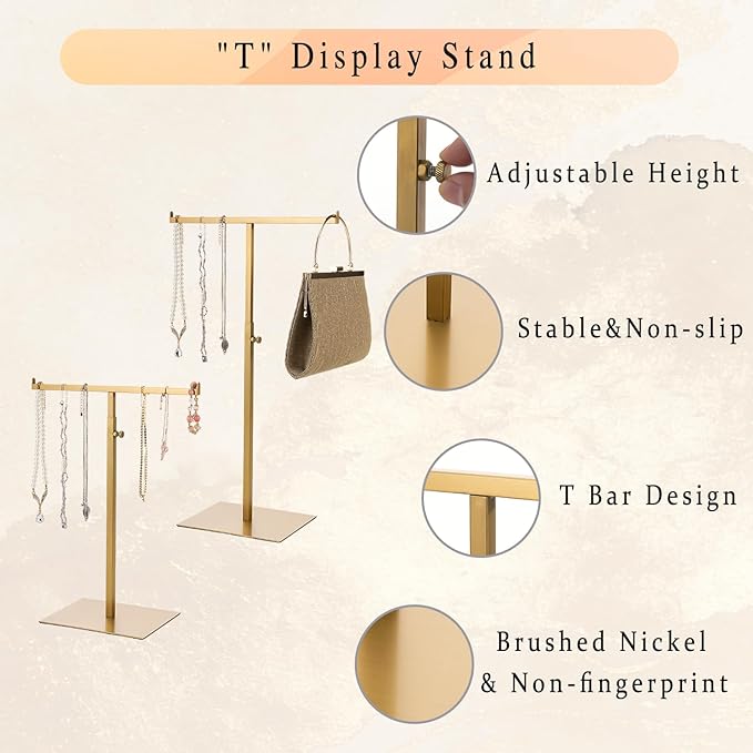 Purse Display Stand Jewelry Towers 2 Packs Stainless Steel Bag Stand Tabletop