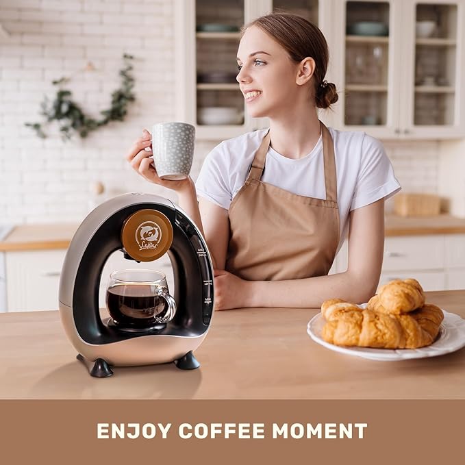 Single Serve Coffee Maker, Fast Brew in 2 minutes, Stylish&Compact Design