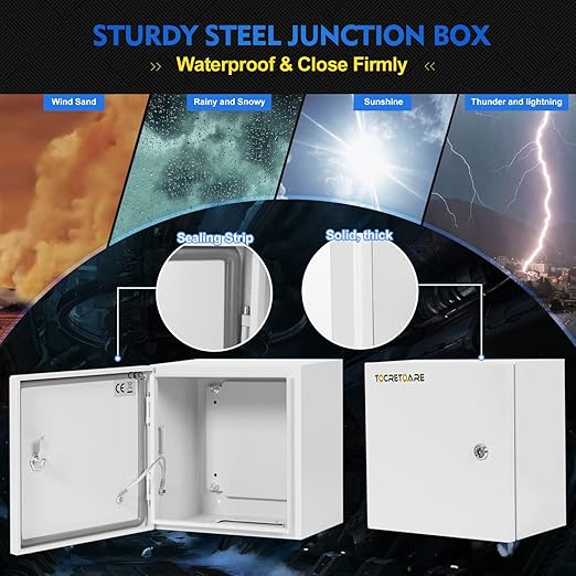 Outdoor Electrical Box, Steel Junction Box 24X16X10'', NEMA 4X Electr...