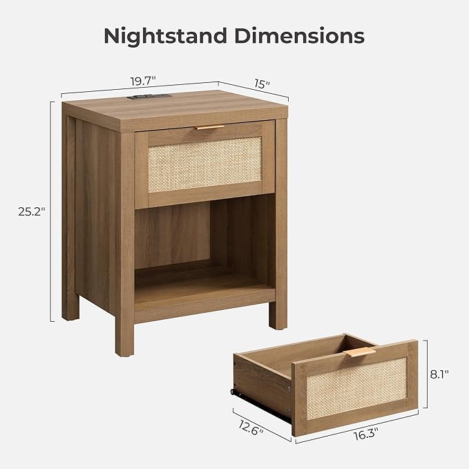 SICOTAS Nightstands Set of 2