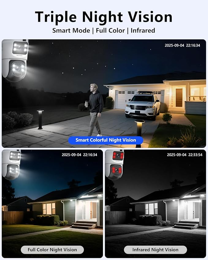 WEILAILIFE 【Auto Tracking & 2-Way Audio】 Security Cameras Wireless Outdoor