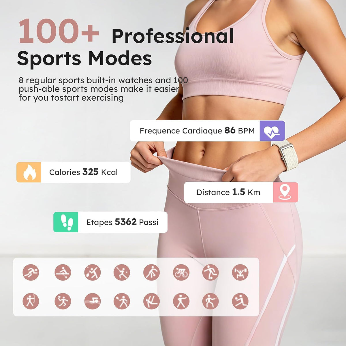 Smart Bracelet for Men Women Wearable Fitness Smart Wristband Heart Rate/Slee...