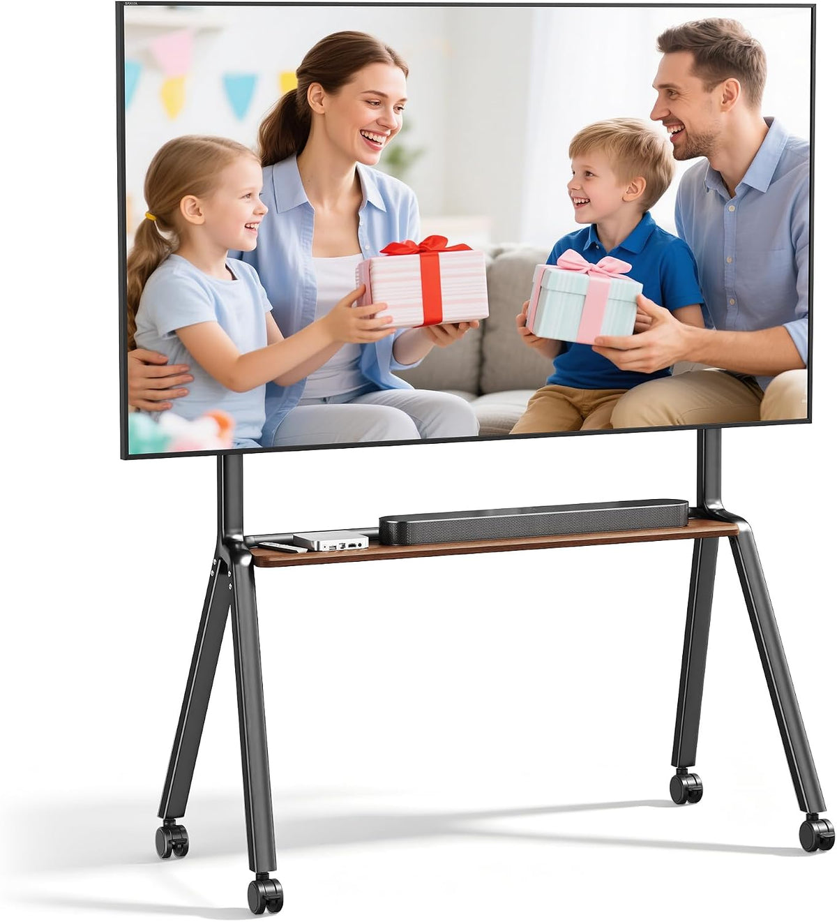 Rolling TV Stand for 55-100 Inch TVs,Mobile TV Cart Holds up to 265 lbs