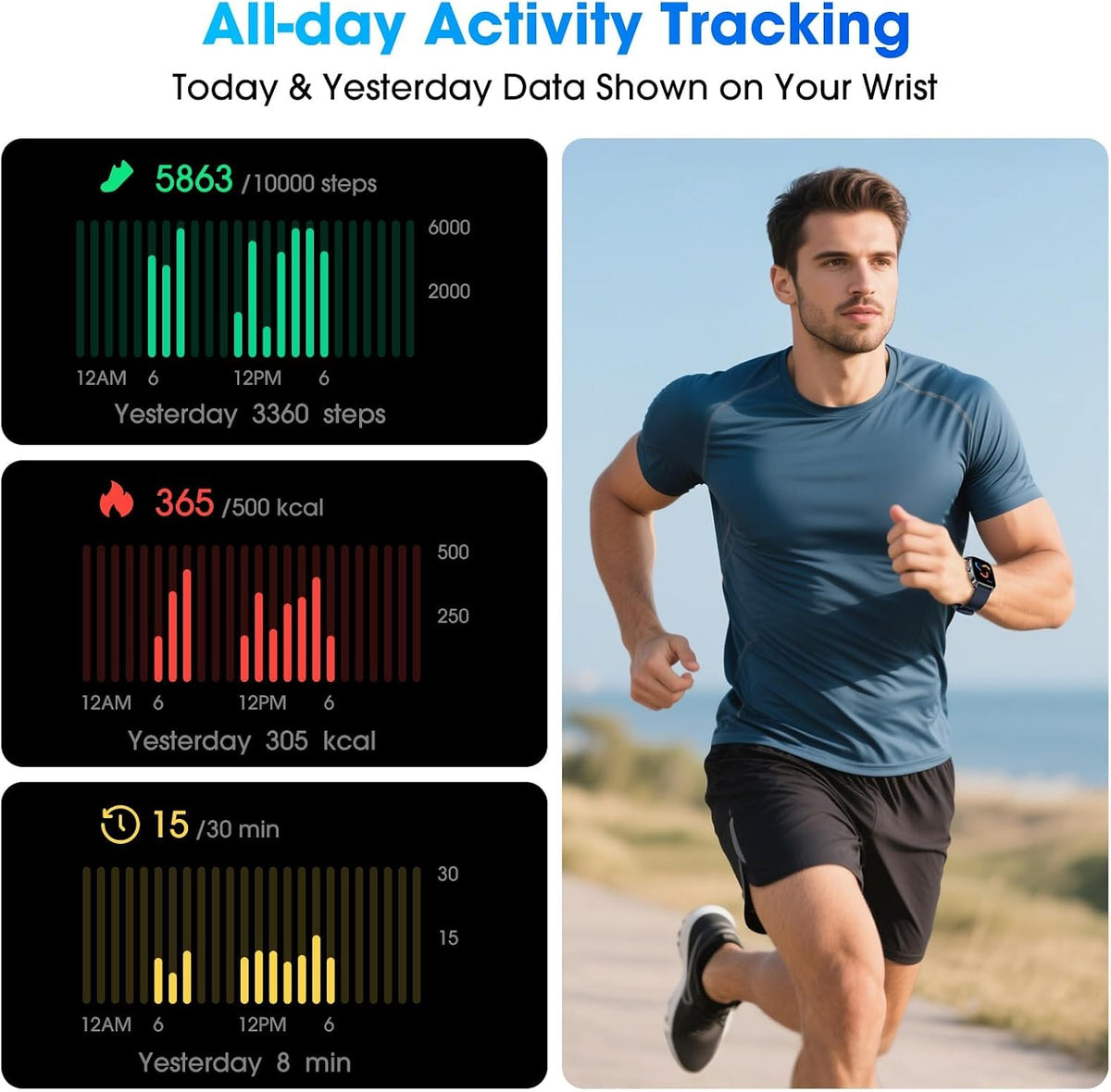Pedometer Watch Senior Friendly No App No Phone Required, Step Counter