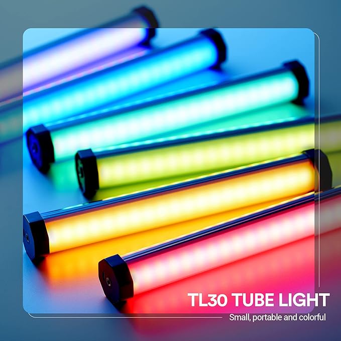 Godox TL30 RGB Tube Light, CRI 97+ TLCI 99+ Handheld Full Color LED Video Light
