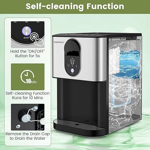 COSTWAY Self Dispensing Nugget Ice Maker Countertop, 56 Lbs/24H Soft Chewable