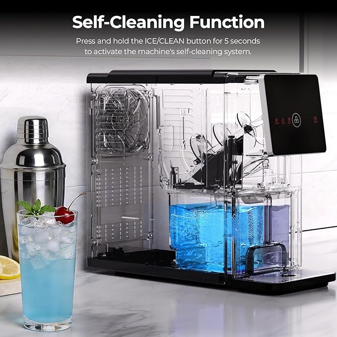 Antarctic Star Countertop Nugget Ice Maker, 33 Lbs/24H Automatic Ice Dispenser