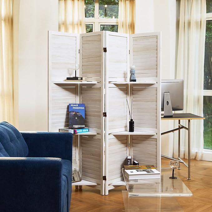 Partition Room Dividers, Folding Wood Privacy Screen