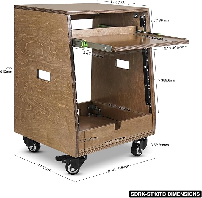 Sound Town DIY Slanted 10U Studio Rack,