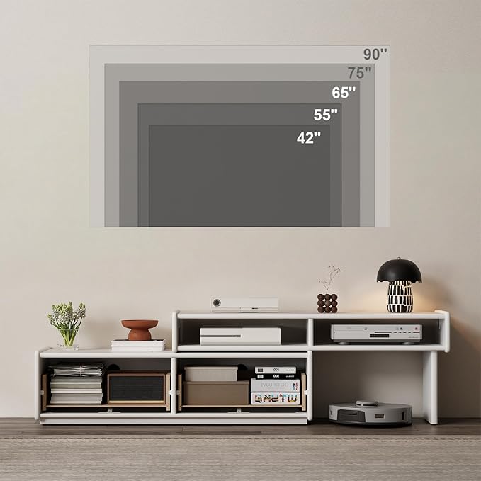 YQJJGL Solid Wood TV Stand for TVs up to 65 Inch, Walnut TV Stand