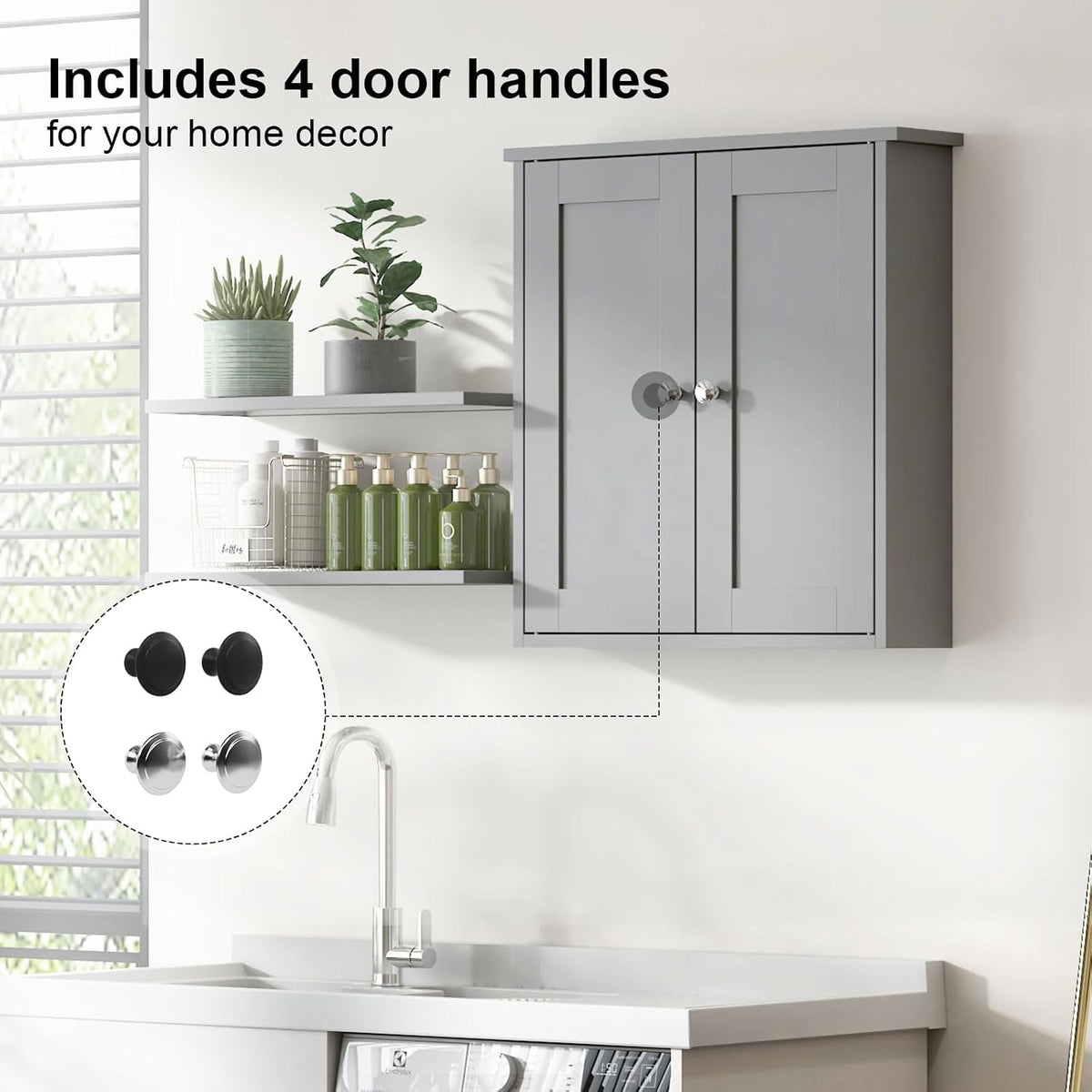 Bathroom Wall Cabinet,22x23 Gray Bathroom Cabinet Wall Mounted