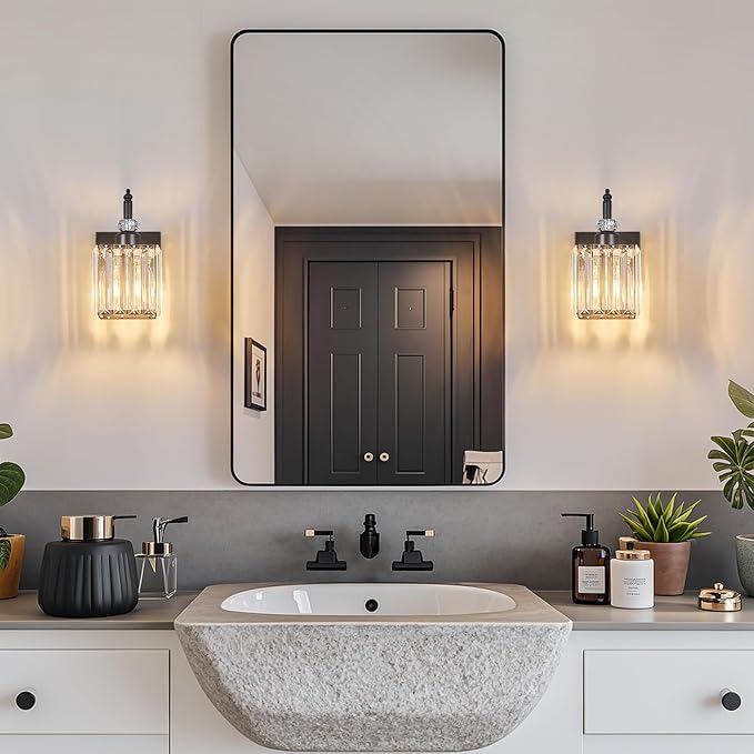 BBLLWJ Modern Wall Sconces Set of Two Black Wall Sconces Indoor Wall Lamp