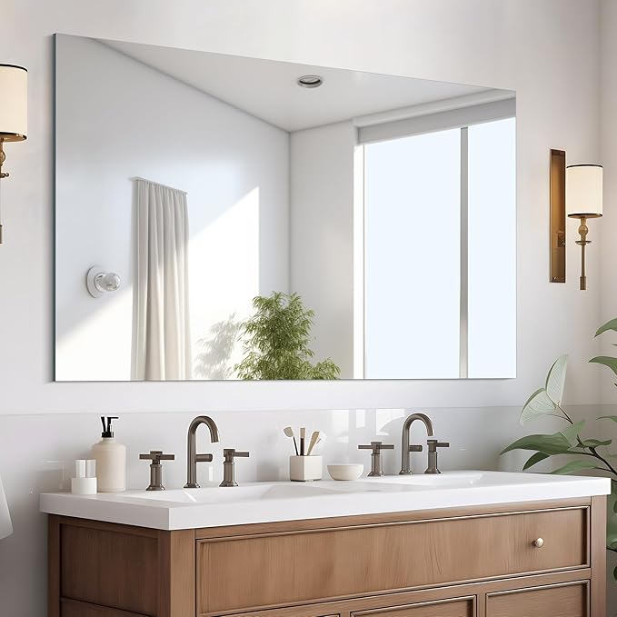 CILIBER Frameless Mirror, 30x48 inch Rectangle Bathroom Mirrors