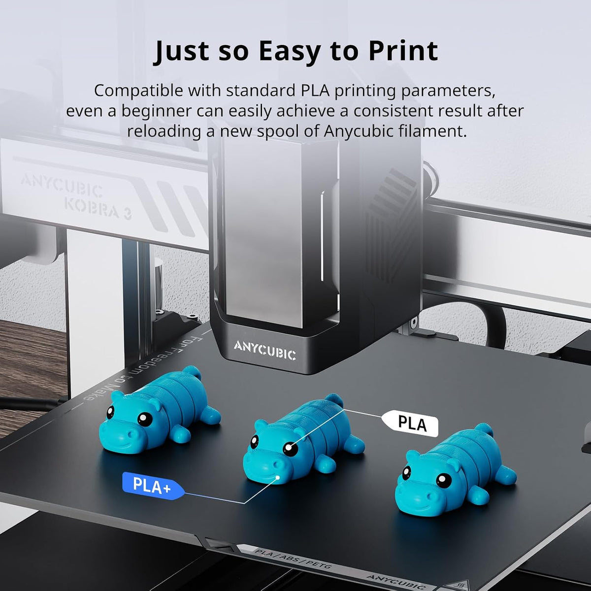 ANYCUBIC PLA Plus (PLA+), 3D Printer Filament 1.75mm Bundle, High Toughness, ...