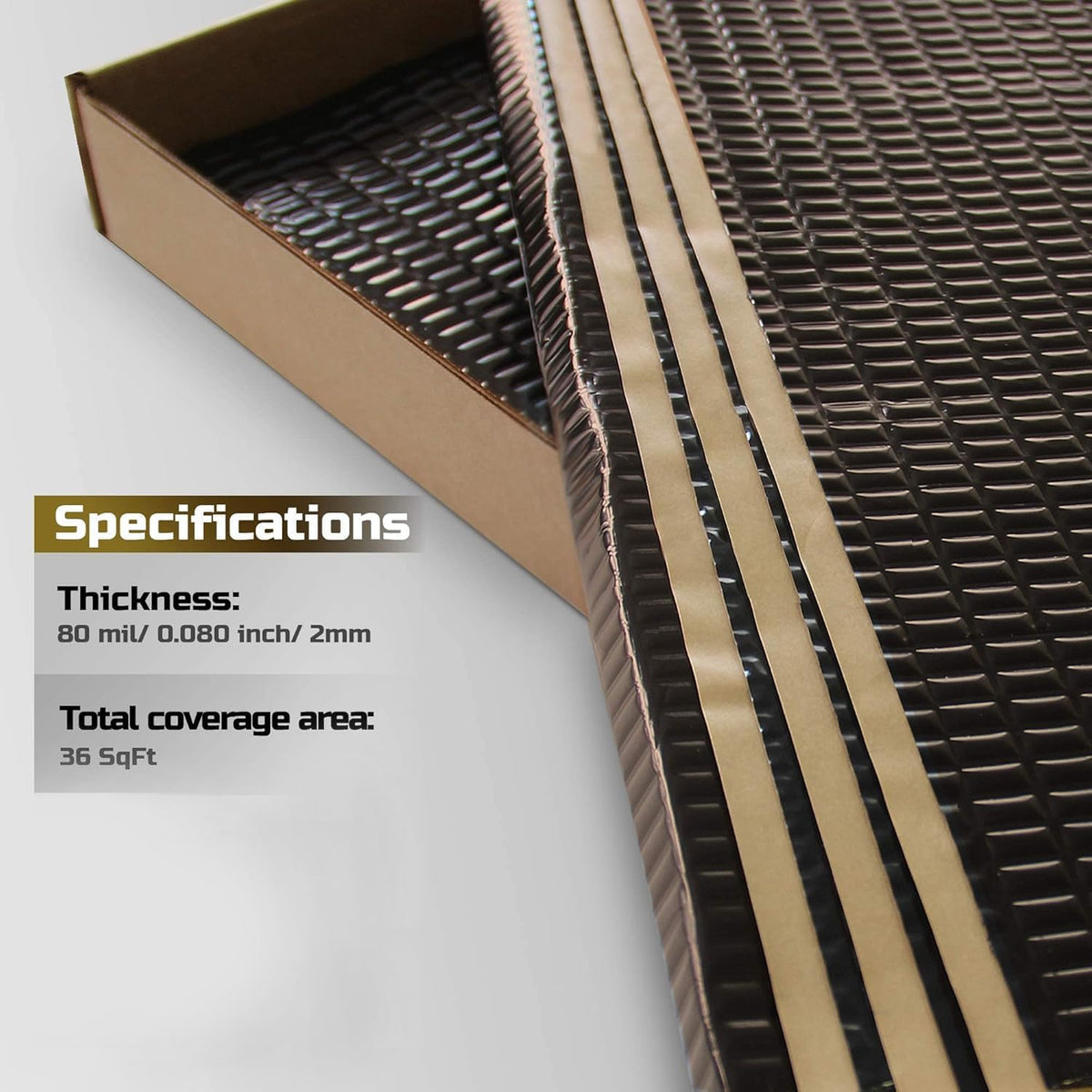 Siless Black 80 mil (2mm) 36 sqft Car Sound Deadening mat - Butyl Automotive ...