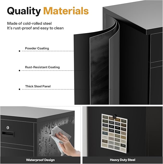 Metal Storage Cabinet, 36 Inch Tall Metal Garage Cabinet