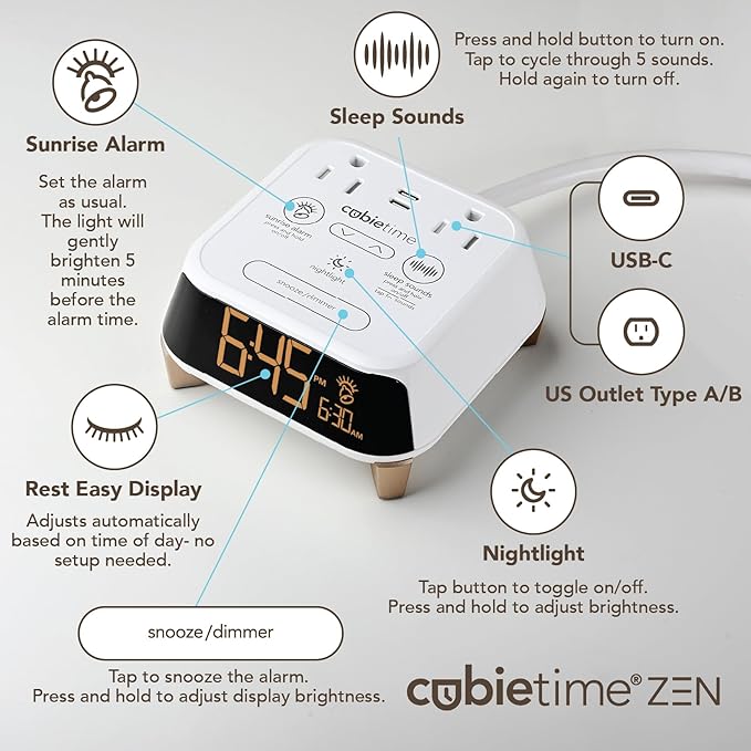 Brandstand CubieTime Zen | Alarm Clock Charger