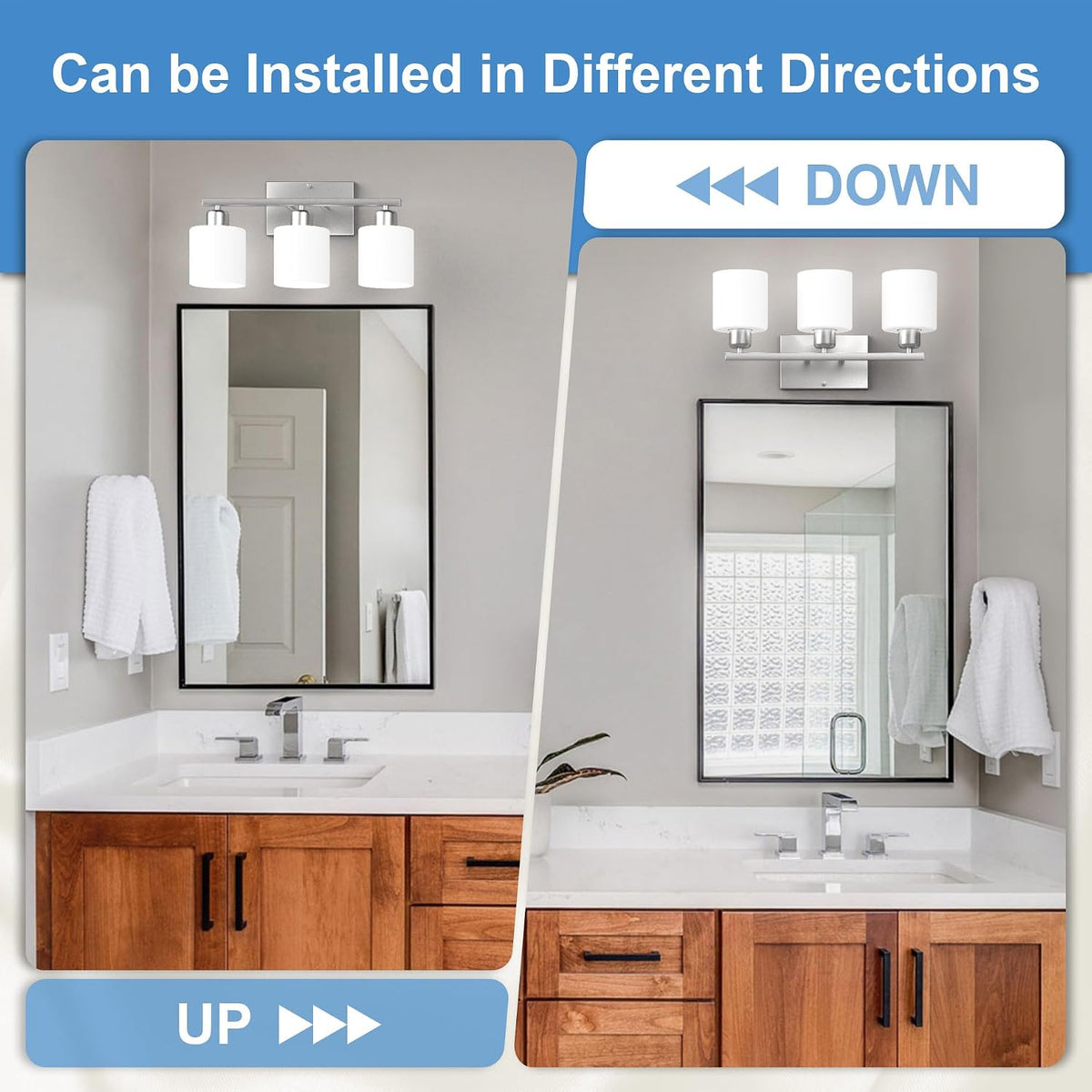 18 Inches Bathroom Light Fixtures Over Mirror Brushed Nickel