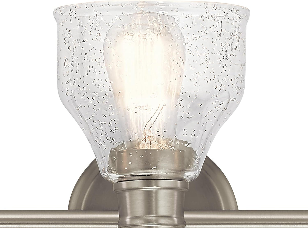 Kichler Avery 3-Light Farmhouse Vanity Light, Brushed Nickel
