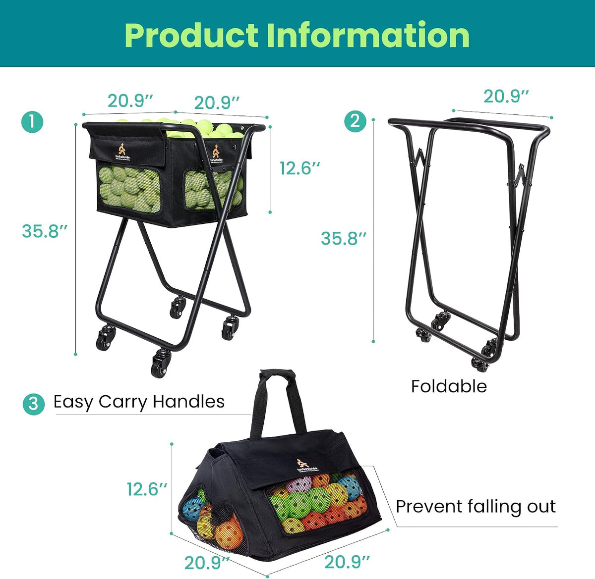 Tennis Ball Hopper for Pickup, Storage & Training