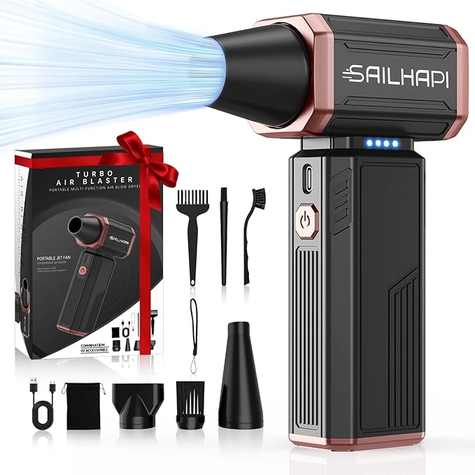 Electric Air Duster, 300000RPM High-Speed Cordless Blower
