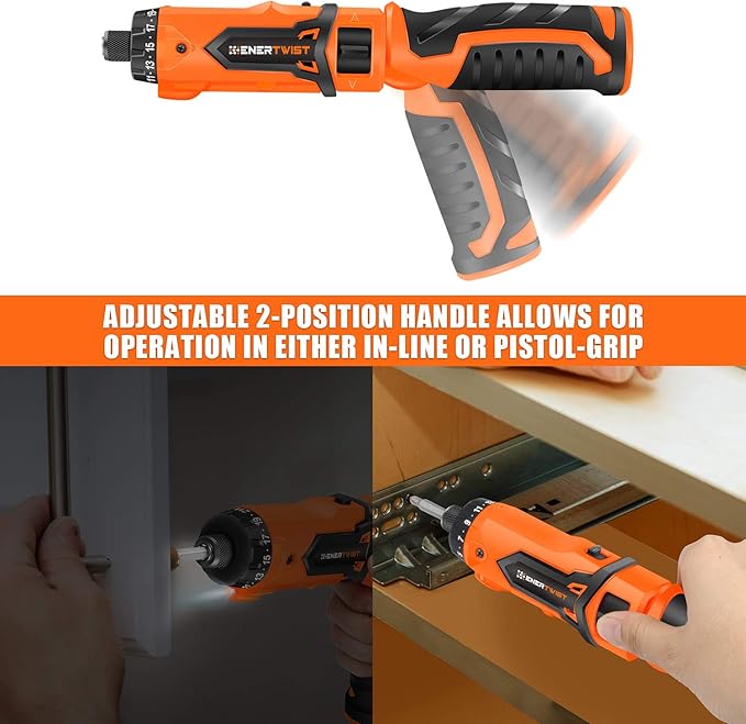ENERTWIST Cordless Screwdriver, 8V Max 10Nm Electric Screwdriver Rechargeable