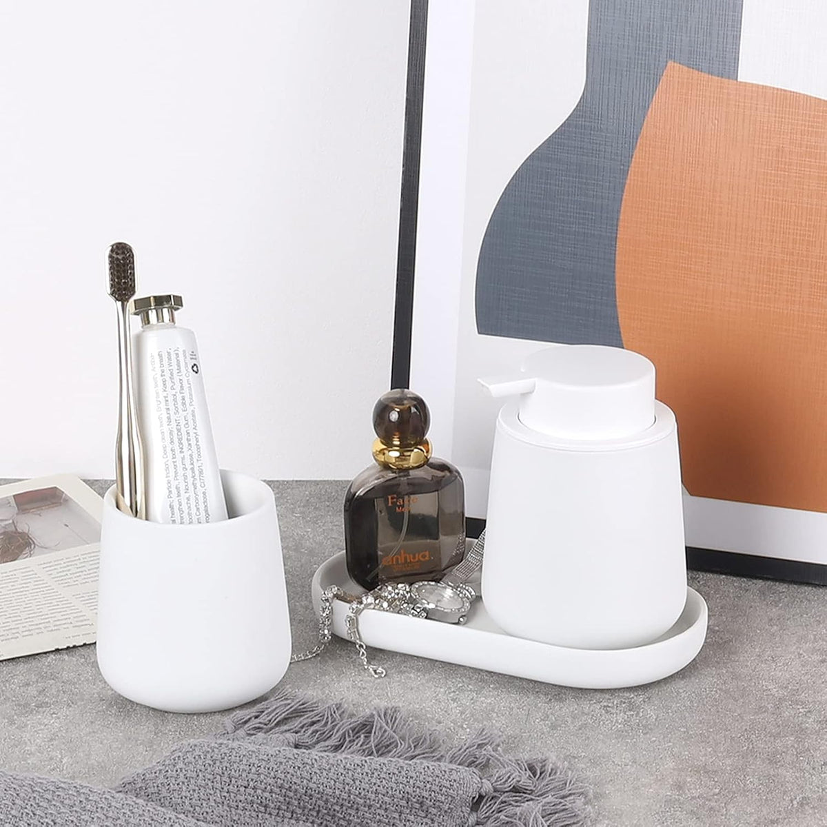 BosilunLife Ceramic Bathroom Accessories Set 3 Pcs