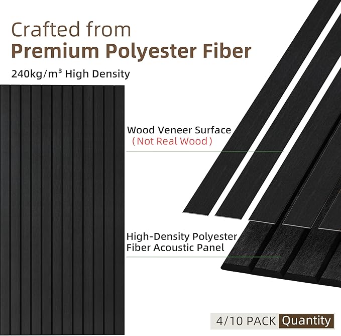 TO-TH Wood-Look Acoustic Wall Panels, 10 Pack 47.2” x 23.6” Sound Panels