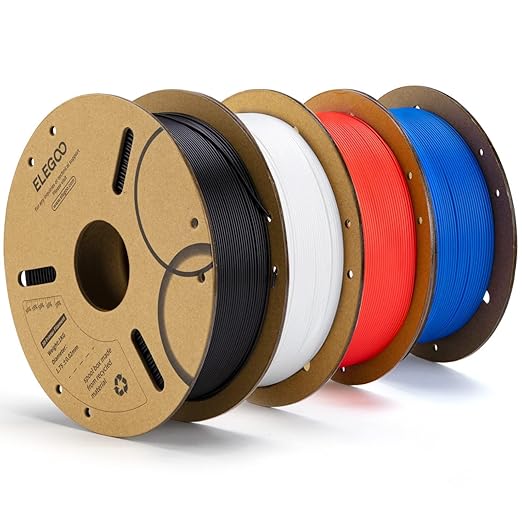 ELEGOO PLA 3D Printer Filament 1.75mm Bundle 4KG, Dimensional Accuracy +/-