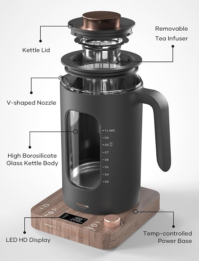 Electric Tea Kettle, INTASTING Glass Electric Kettle
