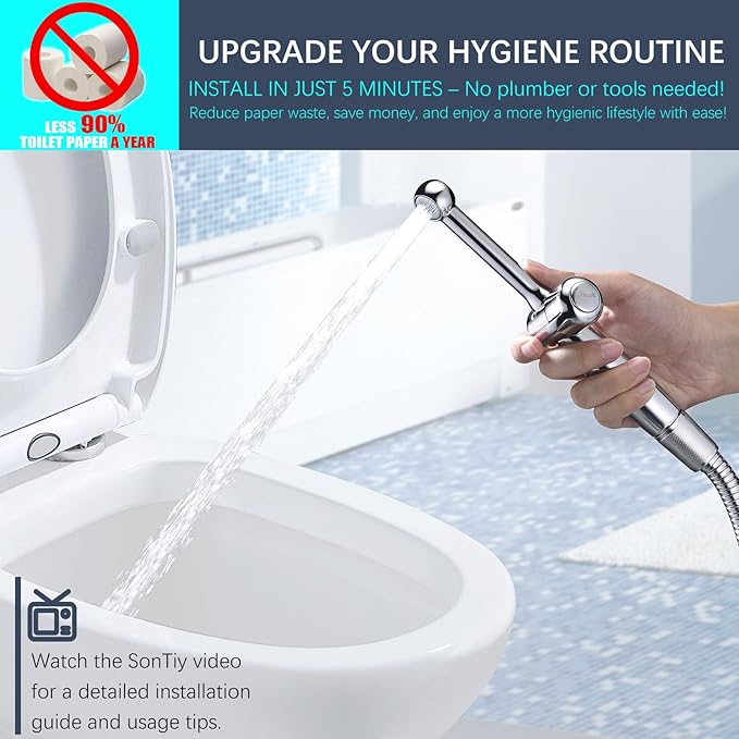 SonTiy Handheld Bidet Sprayer for Toilet, Adjustable Water Pressure Control