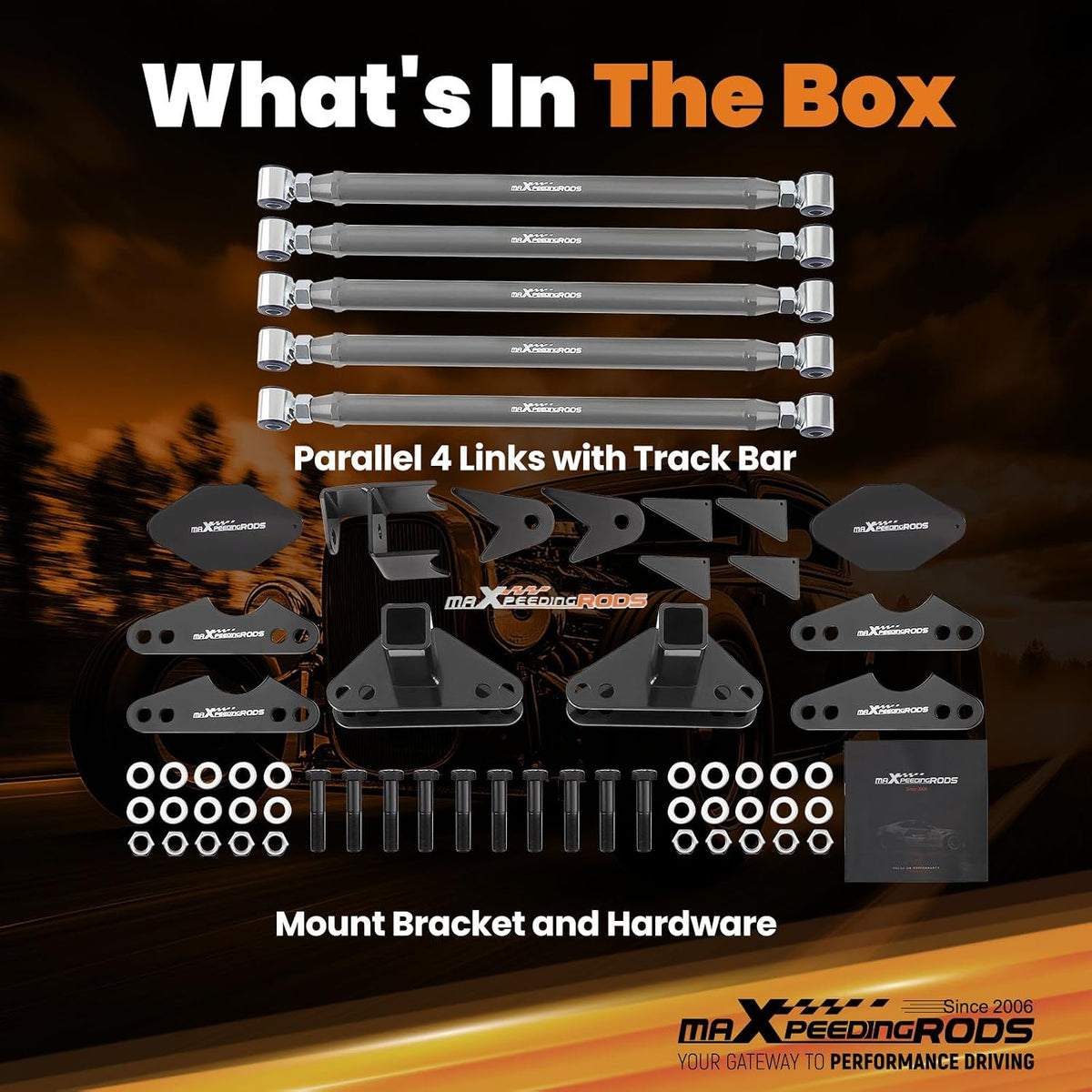 maXpeedingrods Universal Parallel 4 Link Kit for Classic Car & Truck