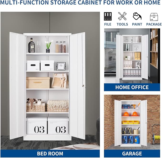 Metal Storage Cabinet-71” Tall Steel File Cabinets