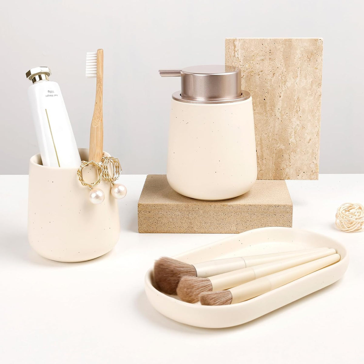 BosilunLife Ceramic Bathroom Accessories Set 3 Pcs