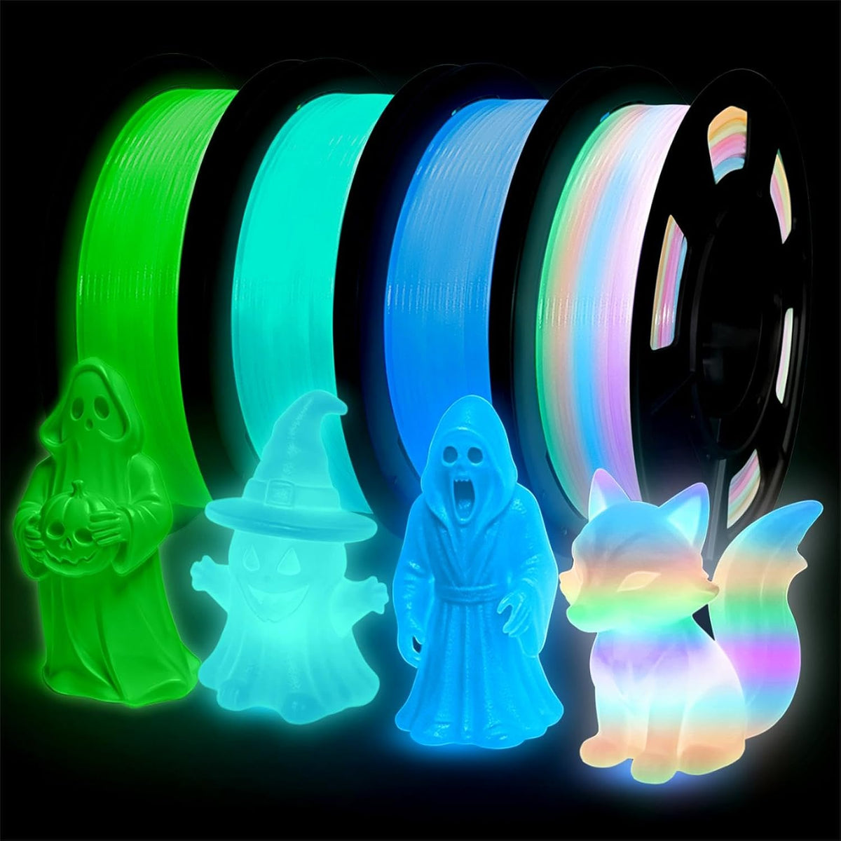 Glow in The Dark PLA+3D Printer Filament, PLA+Filament 1.75 mm, Stronger Ligh...