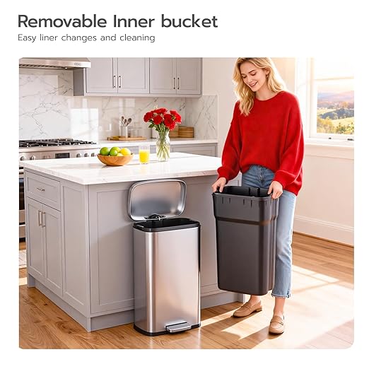 PayLessHere 8 Gallon Stainless Steel Trash Can