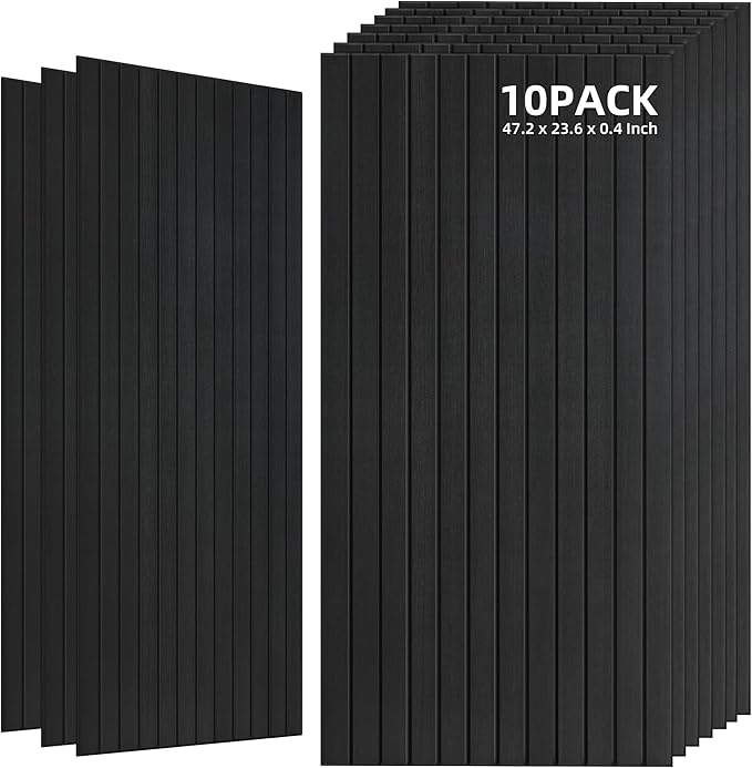 TO-TH Wood-Look Acoustic Wall Panels, 10 Pack 47.2” x 23.6” Sound Panels