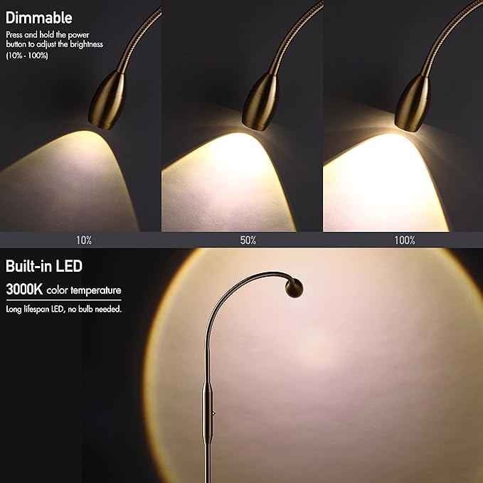 O’Bright Ray – Adjustable LED Beam Floor Lamp, Dimmable and Zoomable Spotlight
