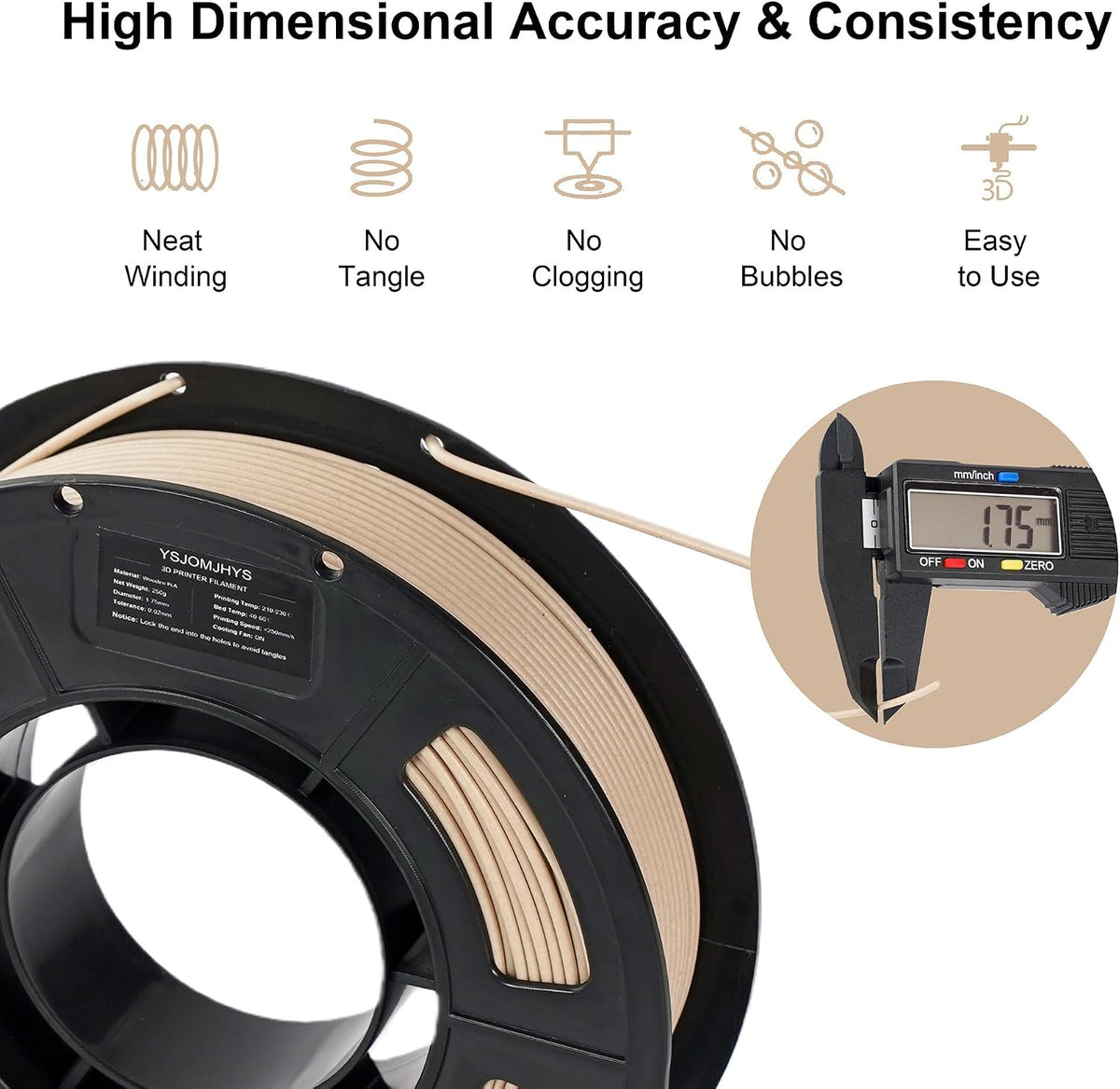 Wood PLA 3D Printer Filament Bundle, Over 30% Real Wood Fiber
