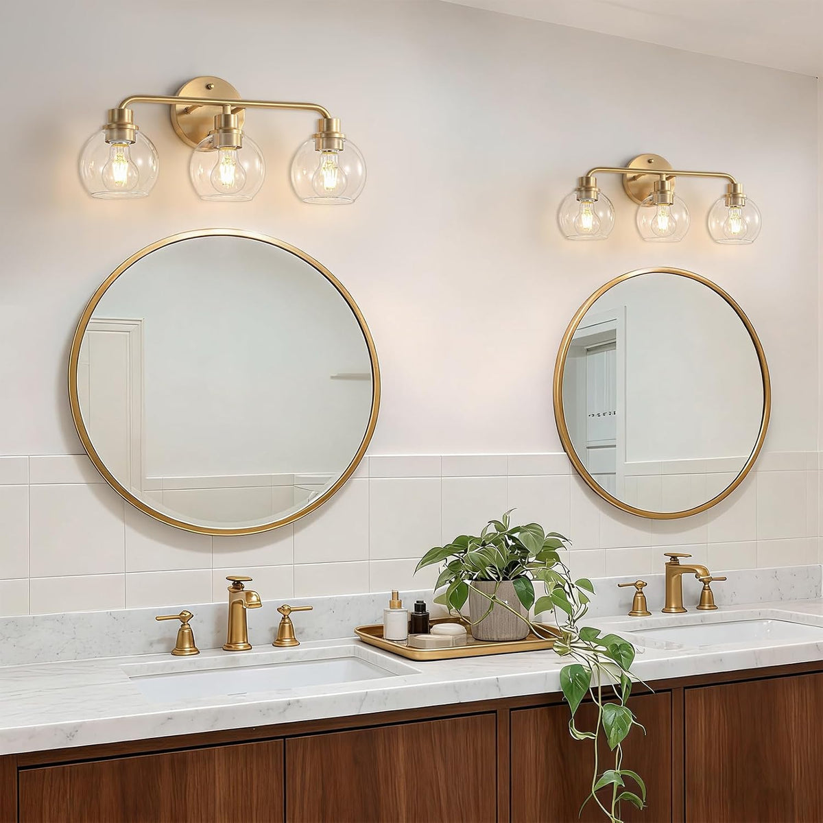 Bathroom Light Fixtures Gold Vanity Light 3 Light Brushed Brass