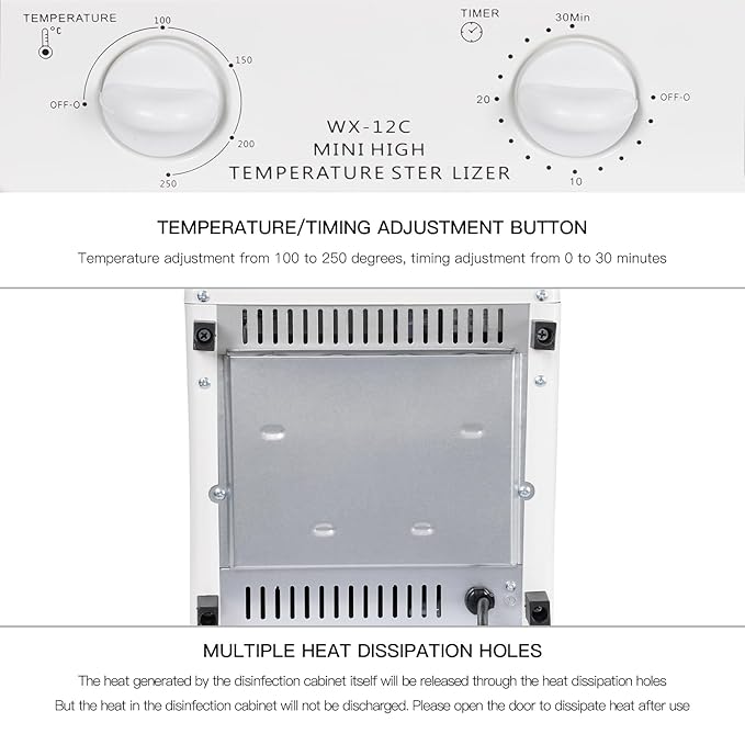1000w High Temperature Sterilizer, 12l Multifunctional Sterilizer W/2* Trays