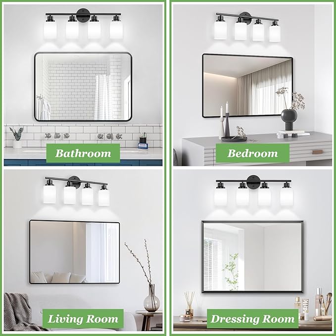 Guliaofo 4-Light Bathroom Light Fixtures, Modern Kitchen Light Fixtures Wall