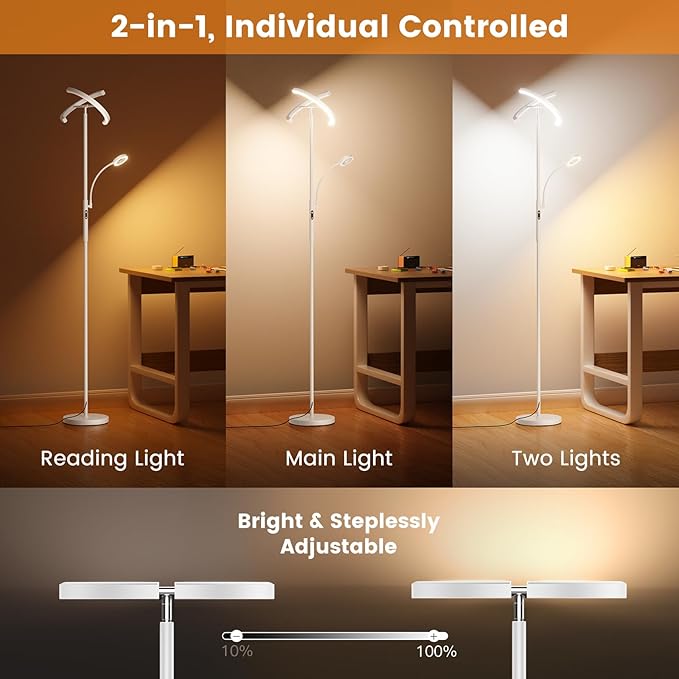 SIBRILLE White LED Floor Lamp