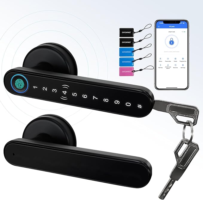 Smart Lock Fingerprint Door Lock, CATCHFACE TTLock Smart Lock Smart Door Handle