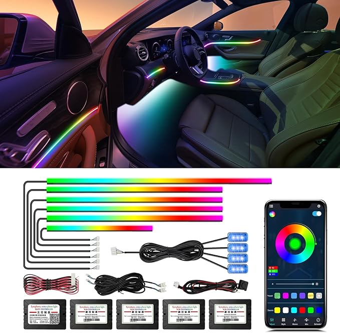 Acrylic Interior Car LED Strip Light, AMKI Dreamcolor Car Neon Light